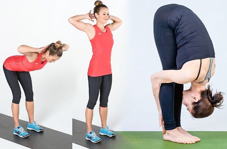 Der Oberkörper beugt sich